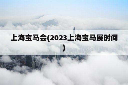 上海宝马会(2023上海宝马展时间)