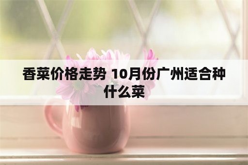 香菜价格走势 10月份广州适合种什么菜