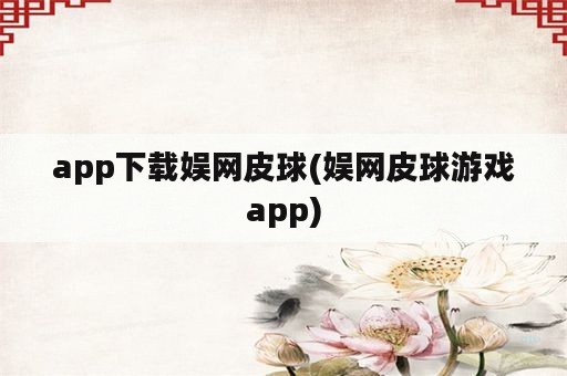 app下载娱网皮球(娱网皮球游戏app)