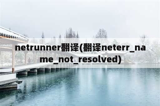 netrunner翻译(翻译neterr_name_not_resolved)
