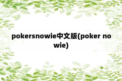 pokersnowie中文版(poker nowie)